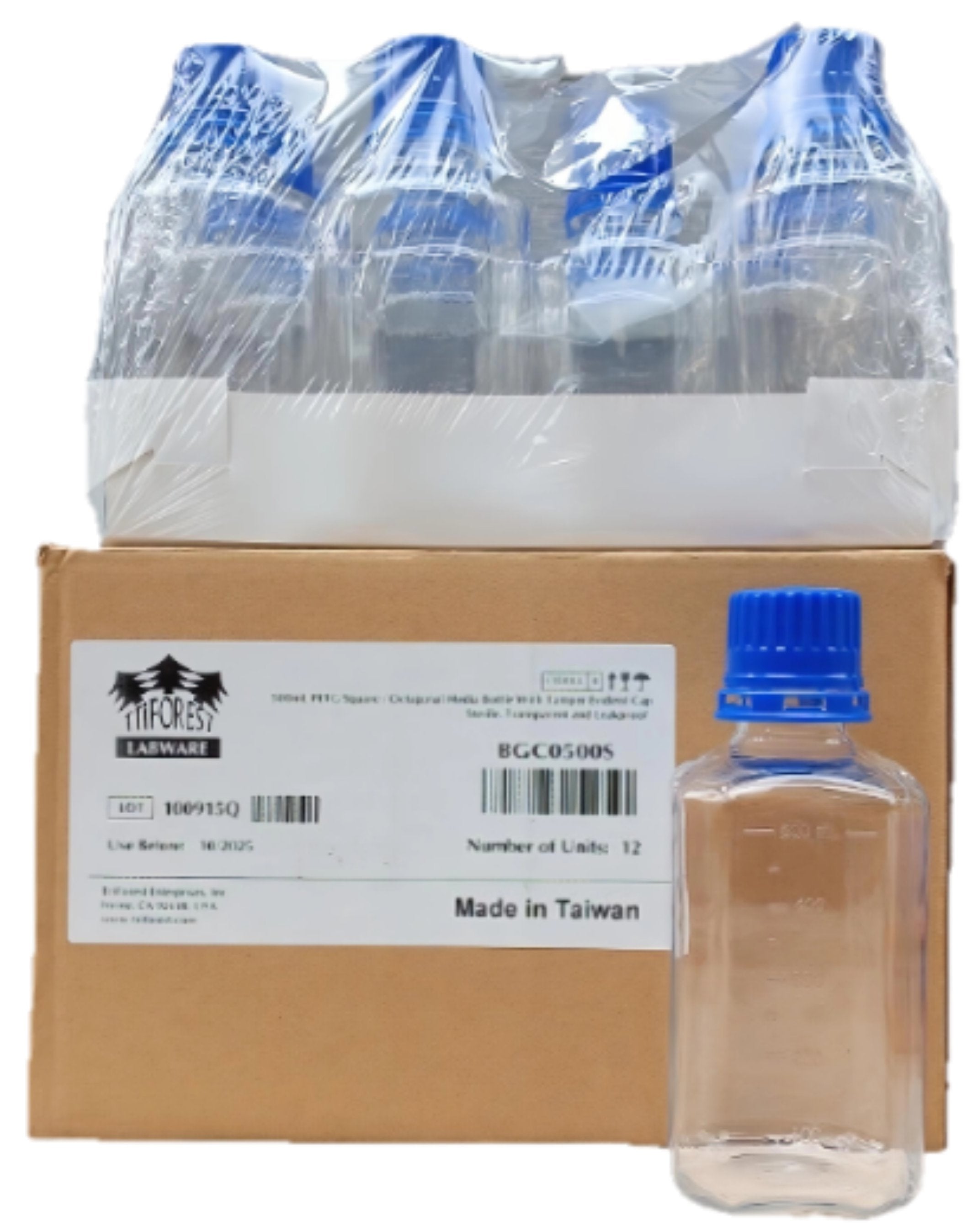 500 mL PETG Media Bottle, Standard Cap with Plastic Shrink Seal, Sterile – Clearance Sale